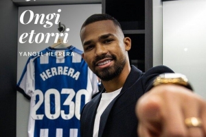 官方：皇家社会从赫罗纳签下Y-埃雷拉，双方签约5年