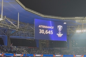 破3万，申花本场亚冠现场观众人数为30645人