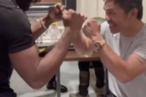 杰伦-布朗和菲律宾拳王帕奎奥互动 讲真布朗打得过帕奎奥吗